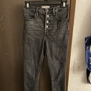 Everlane High Rise Skinny Jean 27 Tall Dark grey